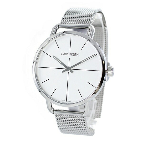 訳あり BOX無し 収納ケース付き 1本用 カルバンクライン CK 時計 メンズ レディース ユニセックス 男女兼用 腕時計 手表 イーブン エクステンション 2針 42mm シルバー メッシュ ステ