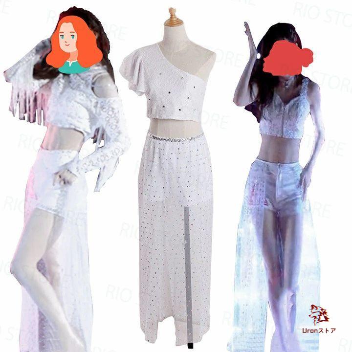 [新品入荷]韓国 ジャズダンス ダンス衣装 白 セットアップ 大人 レディース ヒップホップ ダンス衣装 へそ出しトップス パンツ DS 夜店 クラブ バー 韓国 ダンス 衣装 上