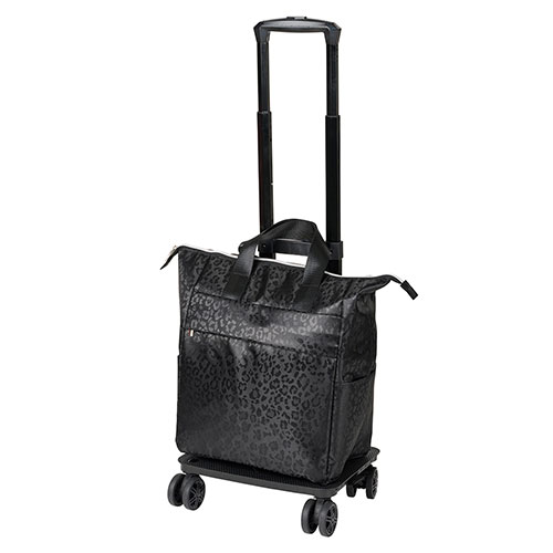 4輪カート 横押し・バッグ単体使用OK レオパード/ブラック