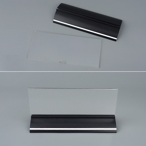 両面楕円形T字型アクセサリー200x70黒1カフェレストラン店舗案内板メニュープレート価格表ショーケース