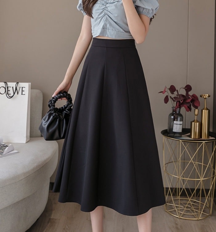 スカート デート モテアイテム フレアスカート ミモレ丈 ハイウエスト 可愛い きれいめ 上品 おしゃれ かっこいい 可愛い ラブリー キュート ガーリー クール モード系 セクシー