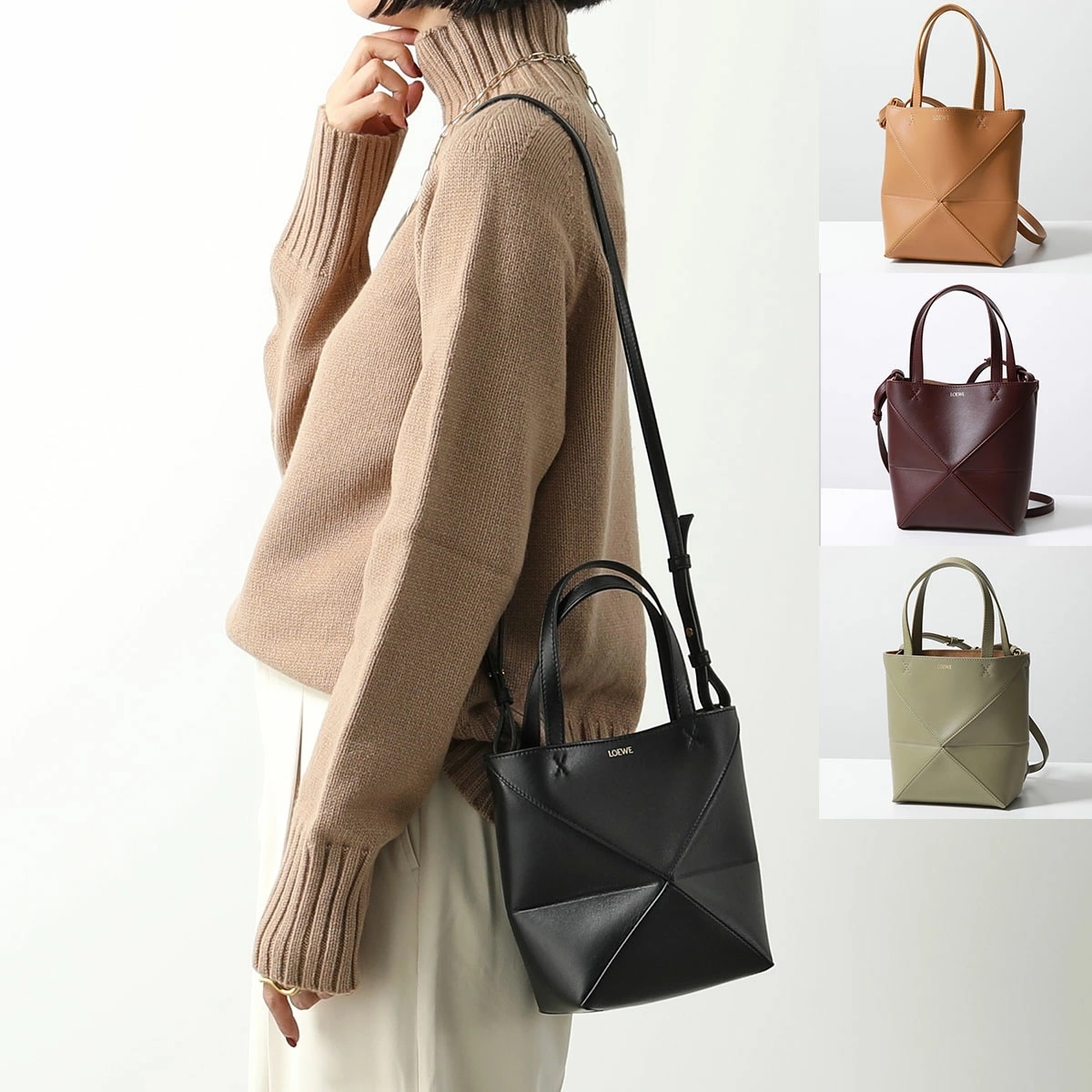 LOEWE ロエベ トートバッグ PUZZLE FOLD TOTE MINI パズル フォルド トート ミニ A657V25X01 レディース レザー ショルダーバッグ 鞄 カラー7色