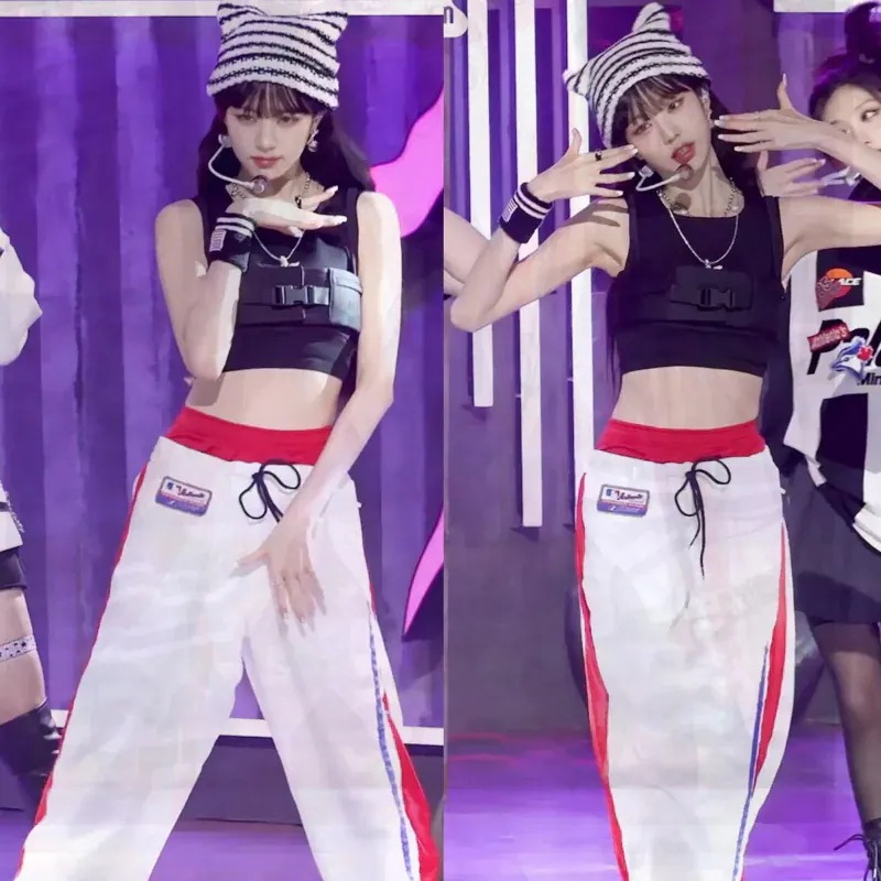 Ive Zhang Yuanying ベストとスウェットパンツスーツ研修生ダンスパフォーマンスジャズパフォーマンス衣装