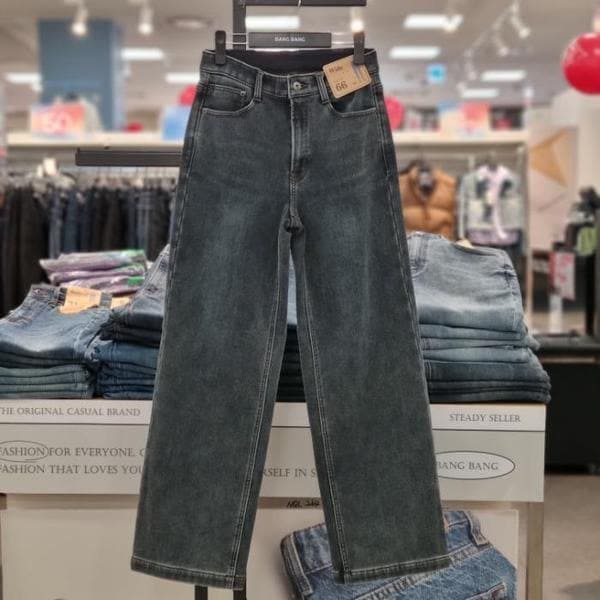 HC21 女性 インバンド 裏起毛 ワイド スパン ジーンズ NQL861 (S42313250)