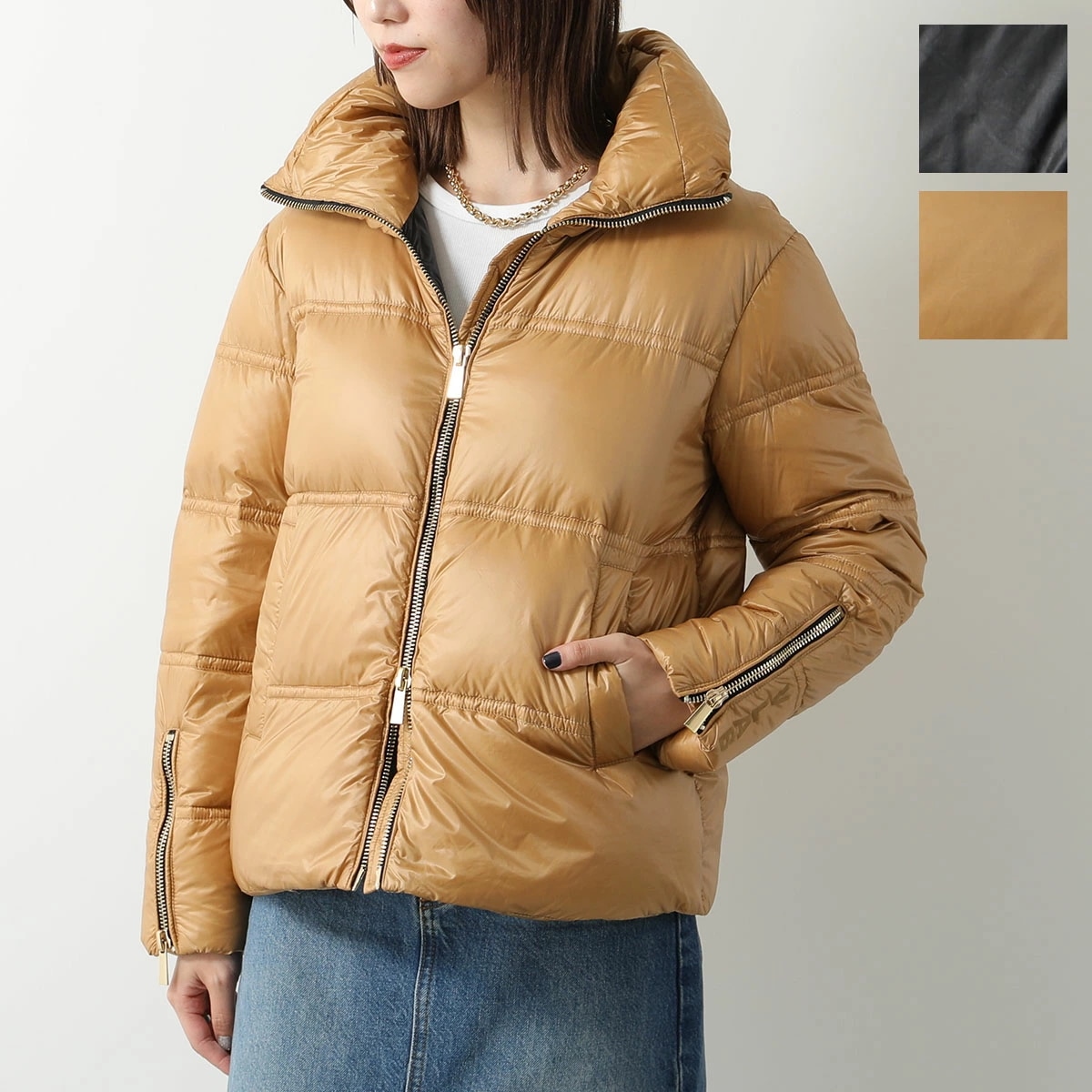 VLAB Laboratorio N.5 ヴィラボ ダウンジャケット CIRCLE FW36609 706 レディース ナイロン スタンドカラー フロッキーロゴ カラー2色
