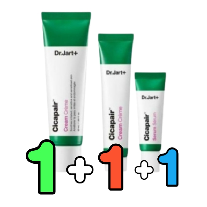 [1+1+1構成]第2世代 シカクリームインテンシブスライディングリペアクリーム50ml+クリーム15ml+セラム5ml敏感肌トリートメント 肌鎮静しっとりメラニン減少トーンケア
