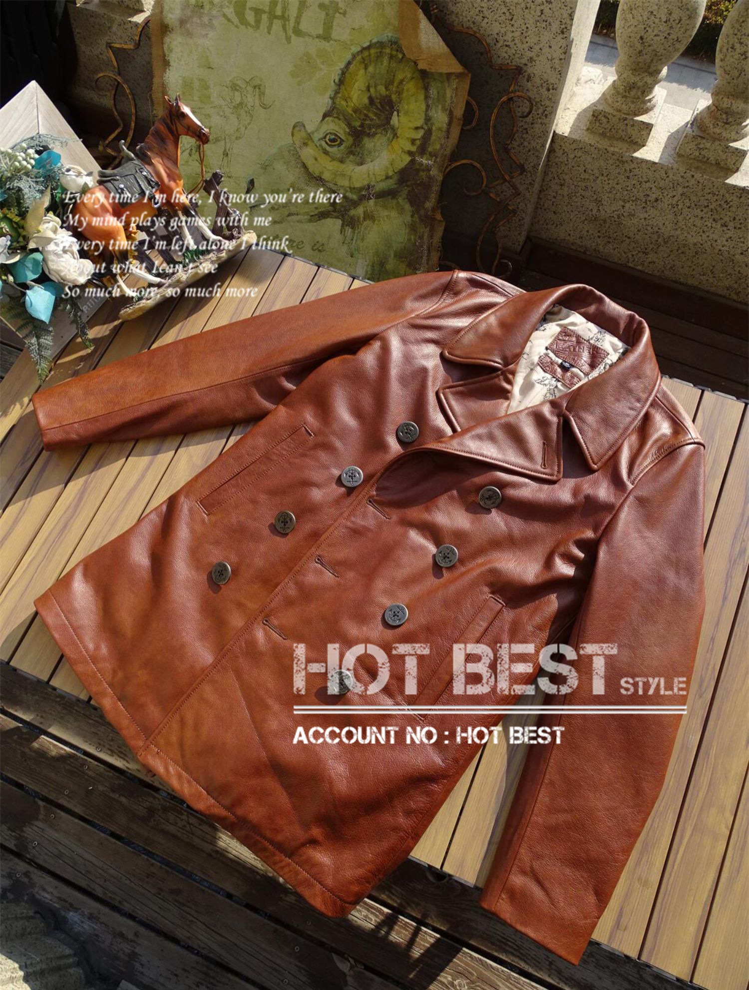 1.0mmカウハイド 定番 740 海軍ピーコート Peacoat 中綿 ギフト メンズ 革ジャン イタリアンレザー タンニンなめし 牛革