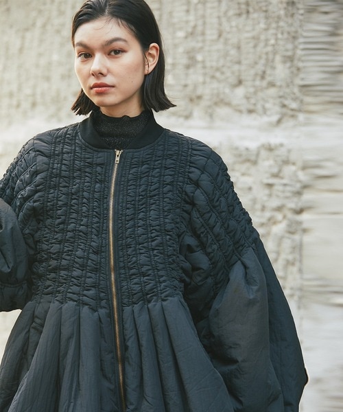 ダウン ダウンジャケット バルーン袖エコロングダウンコート レディース