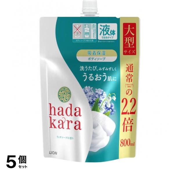 hadakara(ハダカラ) ボディソープ リッチソープ 詰替用 大型 800mL 5個セット