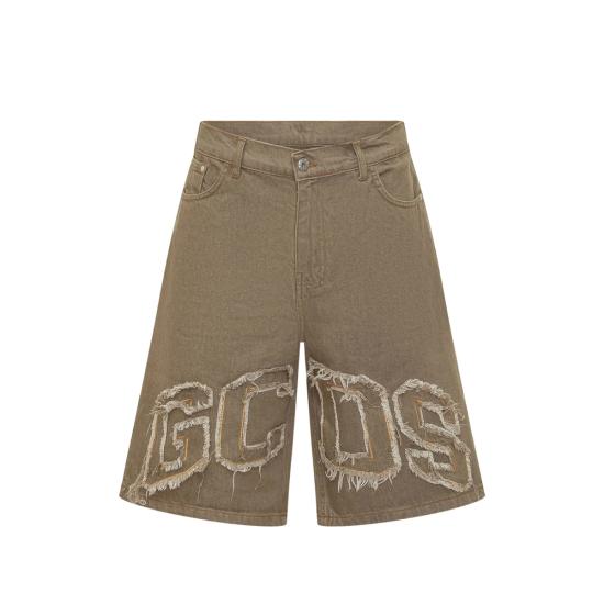 GCDS Men Denim Shorts C1MWQL223D087 SANTA NEUTRALS