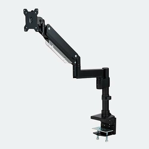 モニターアーム ディスプレイアーム 高耐荷重 支柱 1画面 1台 シングル 液晶 モニター PCモニター 1732インチサイズ対応 ガススプリング式 ガス ブラック DPA-SS10BK