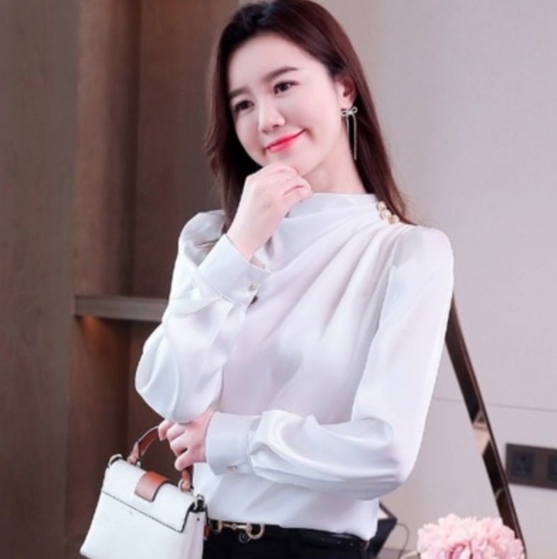 トップス デート シャツ ブラウス カットソー 袖あり 長袖 かわいい 大人可愛い きれいめ シンプル カジュアル 大人 上品 おしゃれ お洒落 かっこいい レトロ 大人女子 こなれ感 キュート