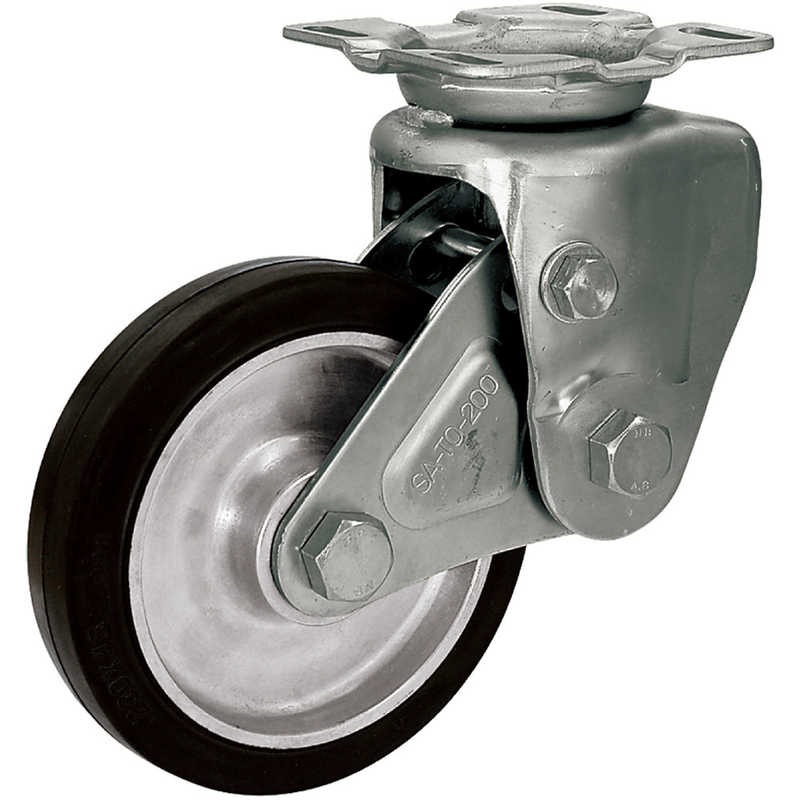 シシクアドクライス　緩衝キャスター 固定 200径 ゴム車輪　SAKTO200TRAW