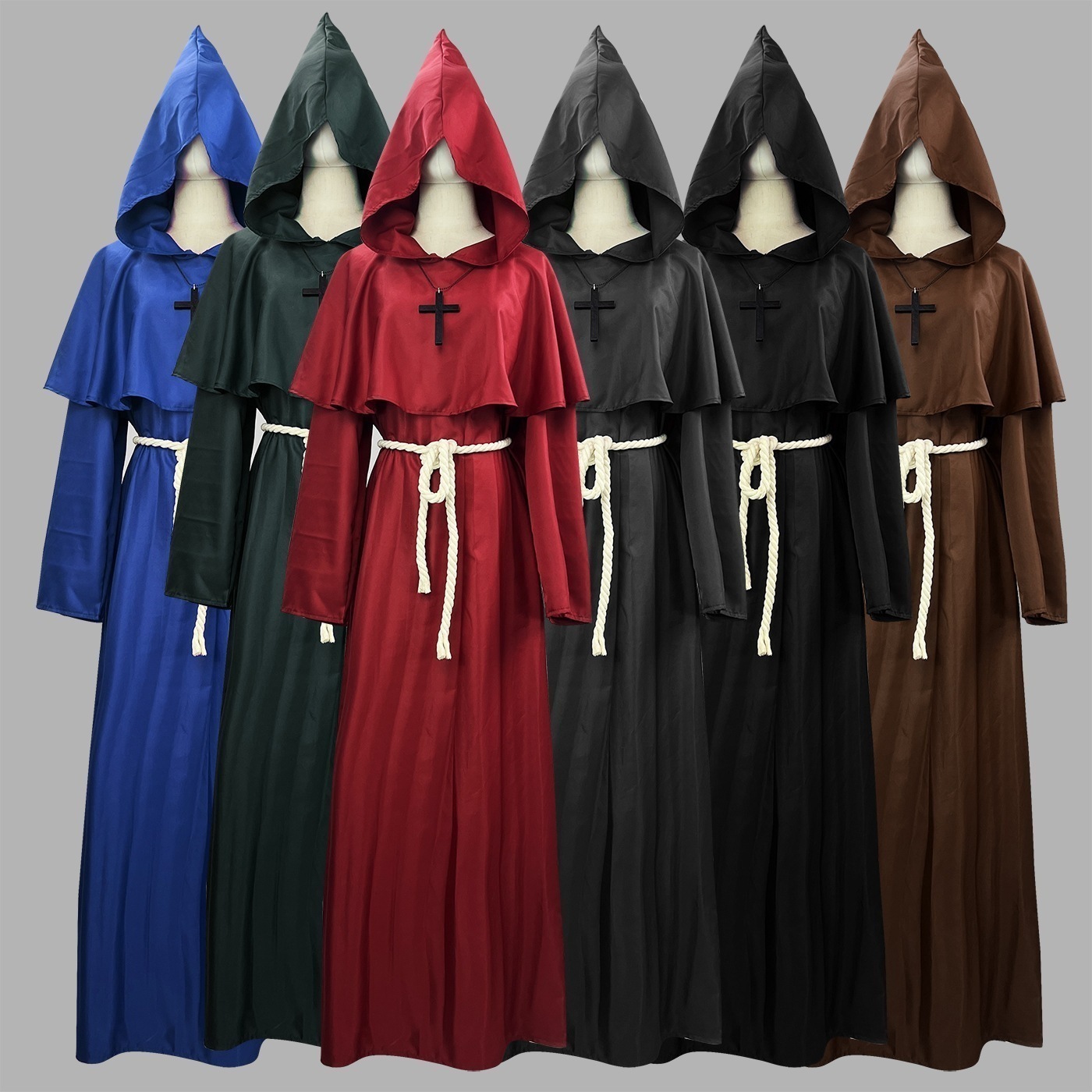 ハロウィーンコスプレ時代中世僧侶服修道士服呪術師服牧師服cos衣装舞台服