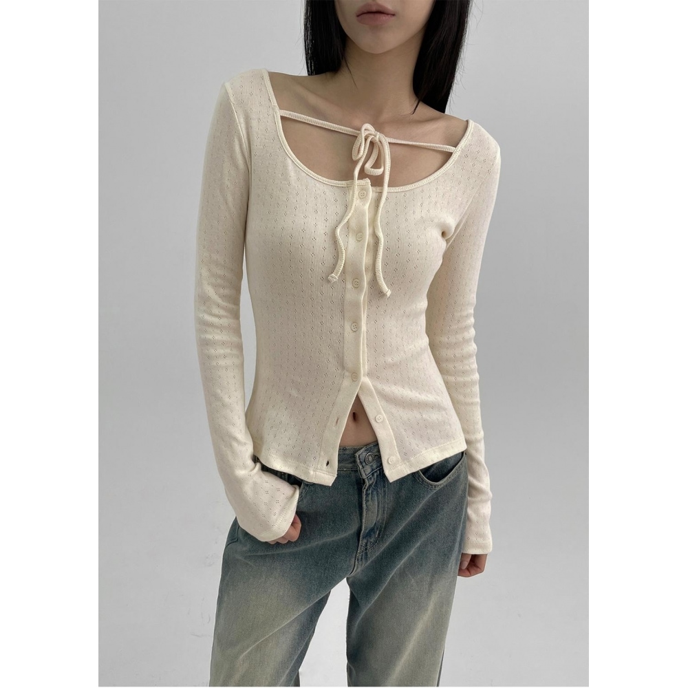 ブラックアップ [ニューフォール] [MADE] シュリンディパンチングボタン長袖Tシャツ