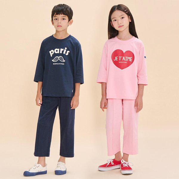 [BEANPOLE KIDS] 24FW シングル セミワイド ジャージーパンツ (2種 択1)
