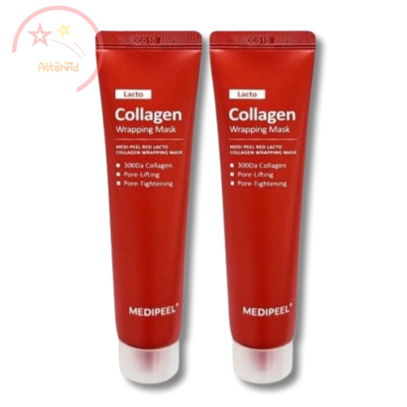 メディフィル レッド ラクト コラーゲン ラッピング マスク 70ml x 2ea + ラッピング 15ml + ブラシセット