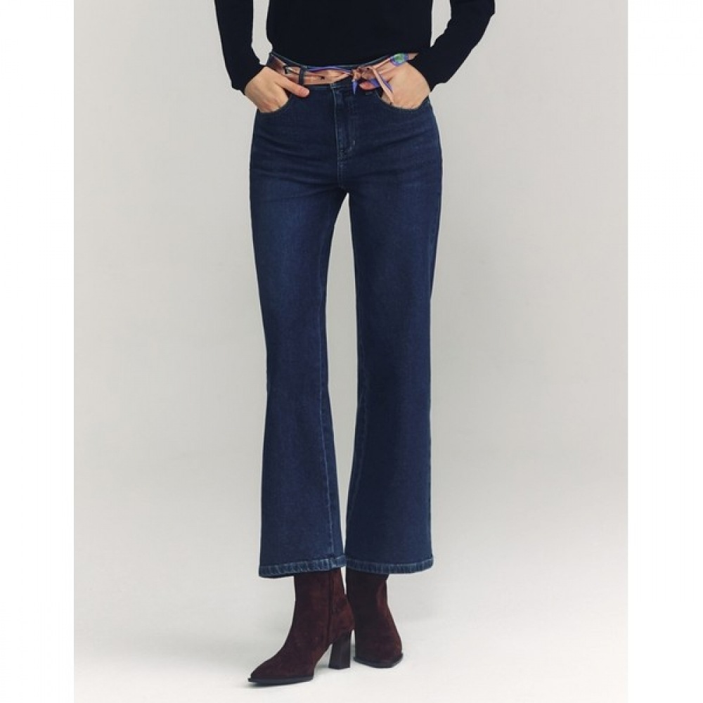 (ヘッジズレディース) 24FW エッセンシャルセミワイドデニムパンツネイビー HSPA4C780N2