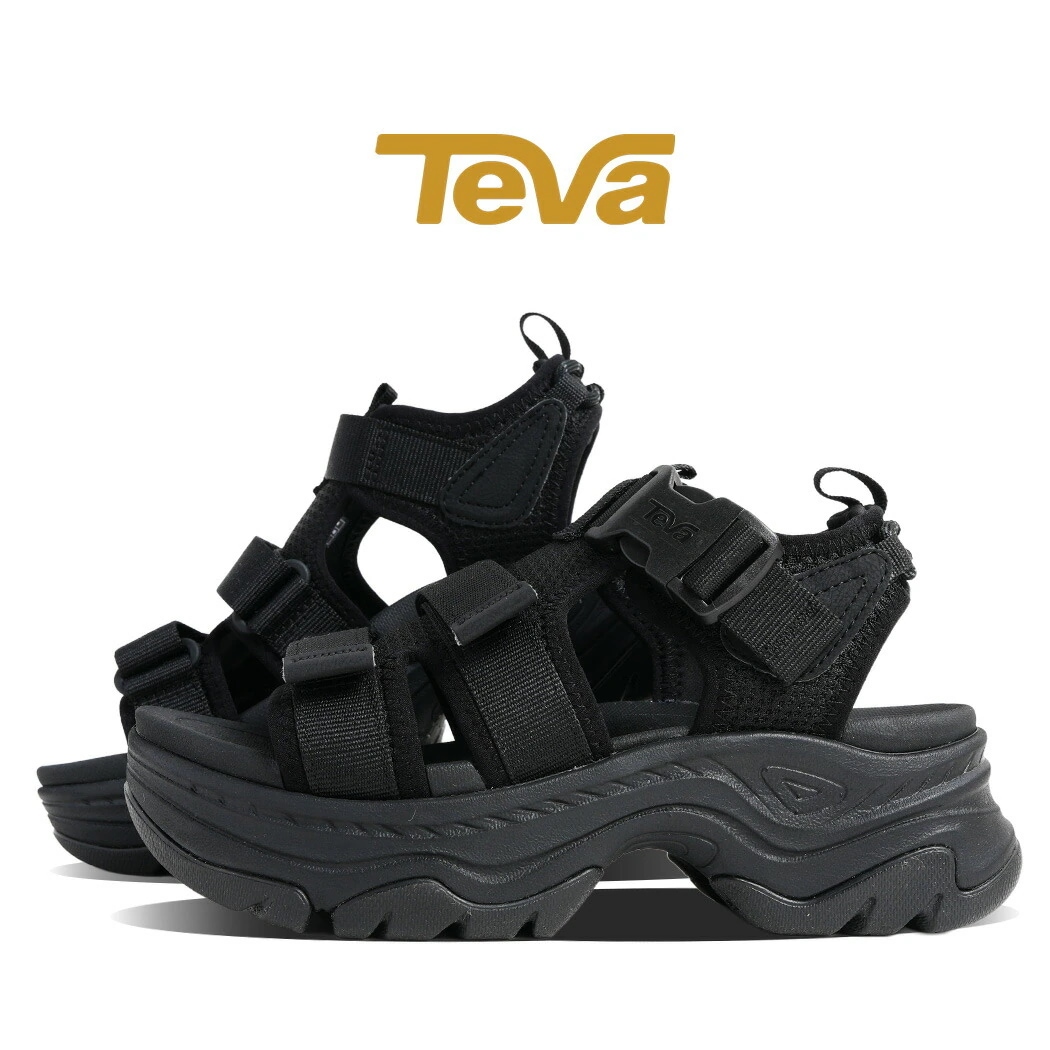 TEVA テバ ハリケーン 厚底 アンプソール ガイラ サンダル HURRICANE AMPSOLE GAILA BLACK ( 黒 ブラック ストラップ レディース ウィメンズ 1164570-BL