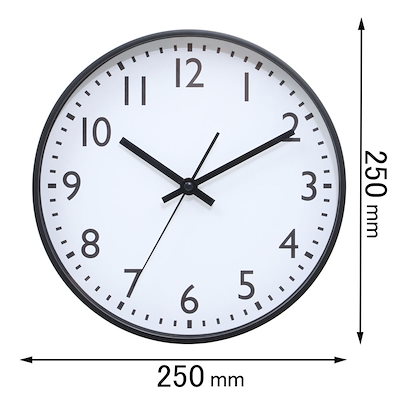 他サイト： 不二貿易 静音式掛時計シンプル 25　 BK 37858(フジボウエキ)の商品画像