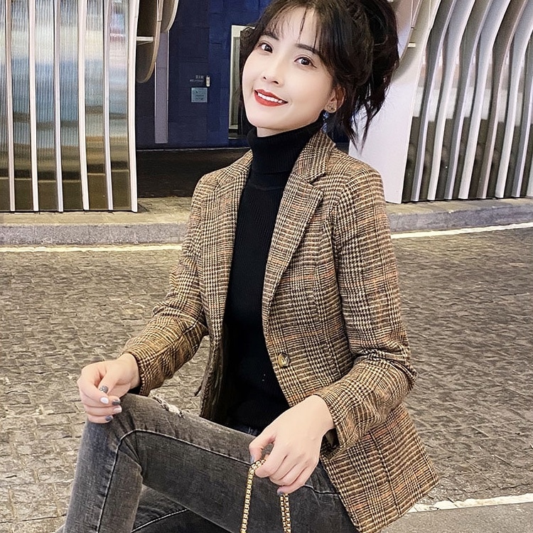 アウター ジャケット 上着 袖あり 長袖 Vネック かわいい 大人可愛い おしゃれ お洒落 かっこいい レトロ 大人女子 こなれ感 メンズライク マニッシュ チェック柄 格子柄 秋 冬 10代 20代