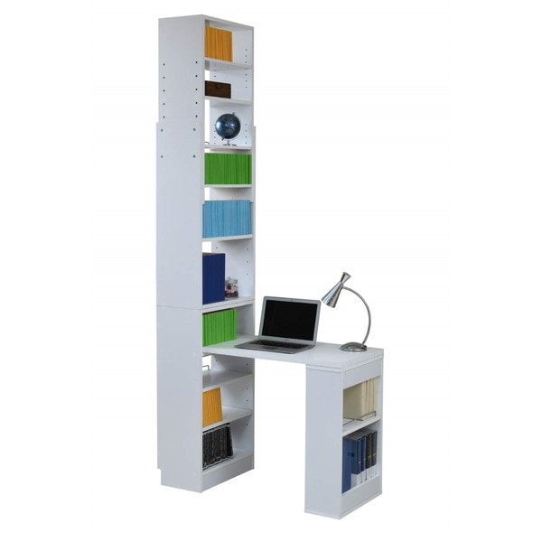 JKプラン SGT-0133-WH ホワイト [デスク天井突っ張り本棚付きデスクラック薄型] メーカー直送