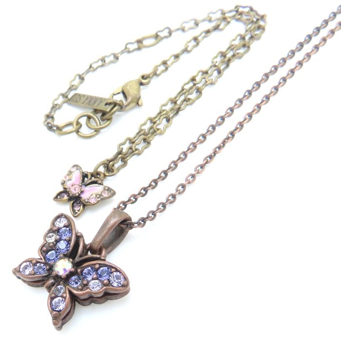 バタフライ ネックレス ブレスレット セット ラインストーン ゴールドメッキ /293441【中古】