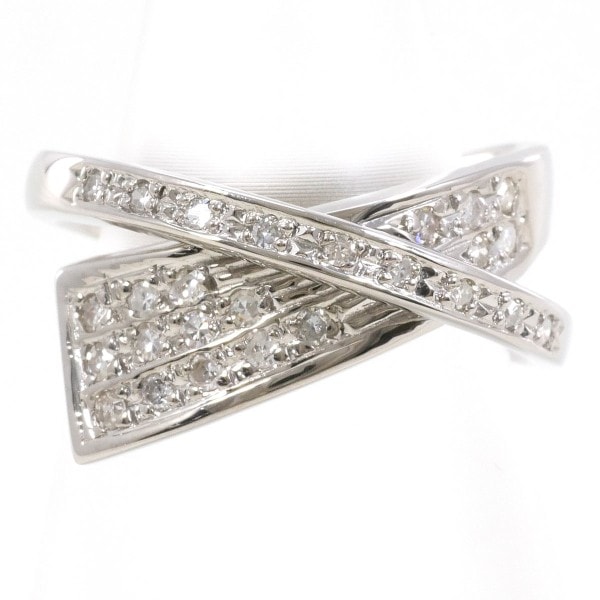 K14 14金 WG リング 指輪 10.5号 ダイヤ 0.26 ジュエリー 中古