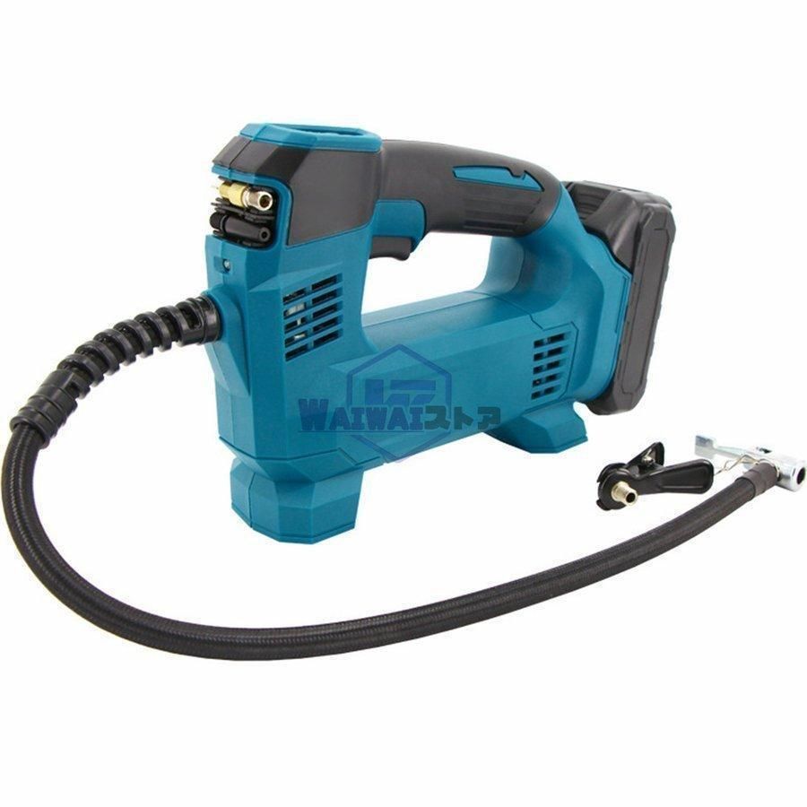 おすすめ エアコンプレッサー 充電式 電動空気入れ 小型 静音 車 自転車 コードレス 空気入れ マキタ 18V バッテリー用 自動車用 LEDライト付