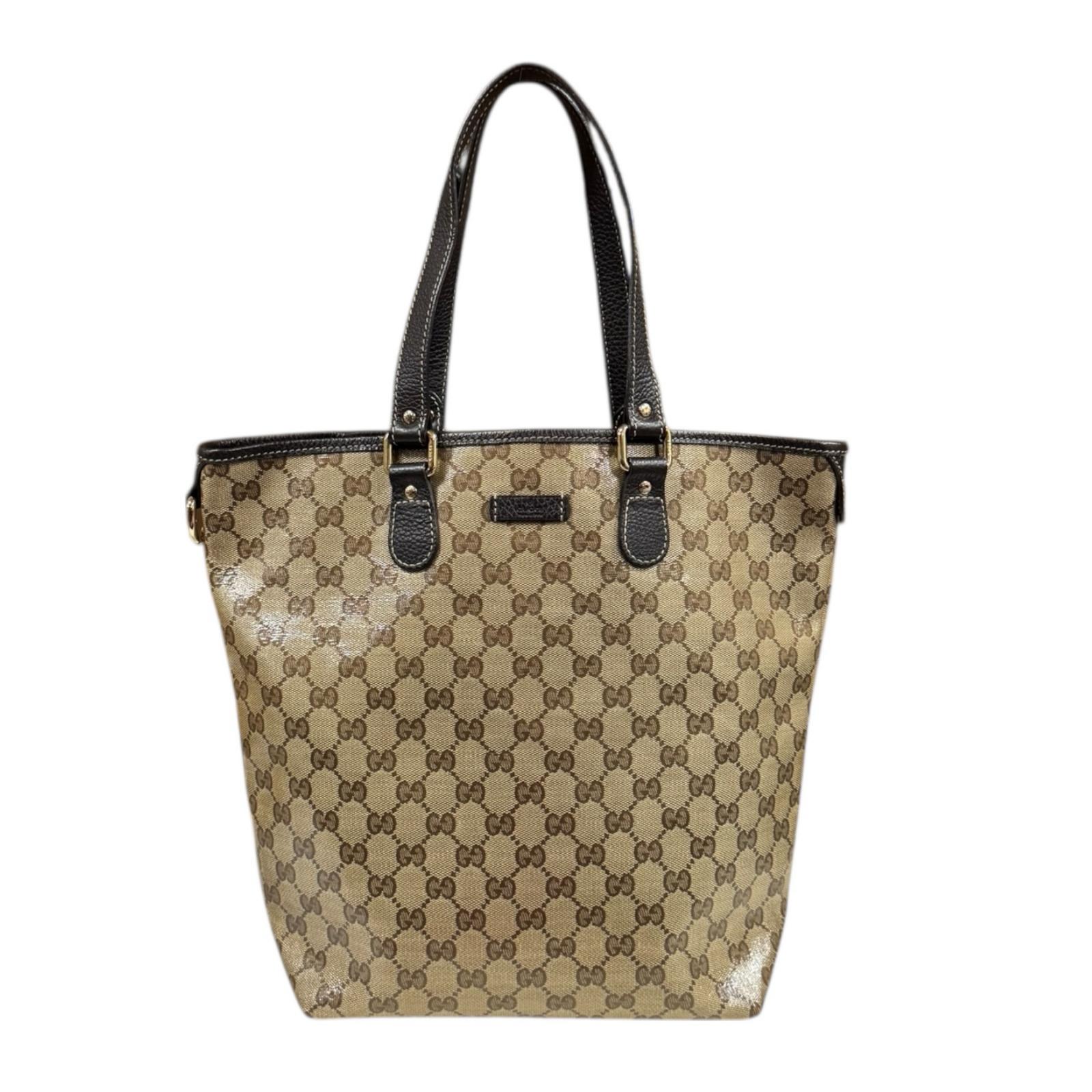 グッチ GGクリスタル トートバッグ レザー 265693 ベージュ GUCCI 中古 美品
