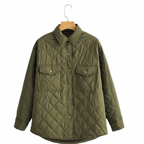 【取寄：納期2週間】コート レディース キルティング ミドル丈 ジャケット レディース ポケット 襟付き アウター コート ゆったり 体型カバー コート レディース キルティング ミドル丈 ジャケット