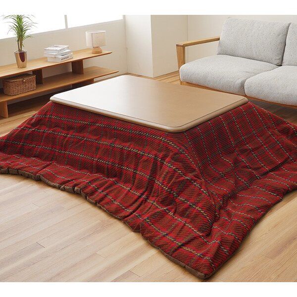 こたつ布団 薄掛 TYチェック RE レッド 約200x250cm