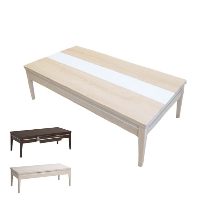 センターテーブル グラン センターテーブル 引き出し付き ガラス 幅110cm 長方形 テーブル ローテーブル 机 リビングテーブル 収納付き 強化ガラス 木製