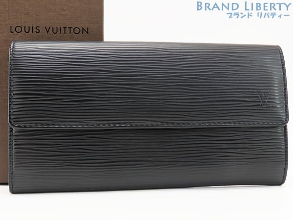 外超美品ルイヴィトンエピポシェットポルトモネクレディ二つ折り長財布サラノワールブラックM63592