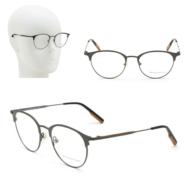 フレームのみ EZ5141/V 012 51 Ermenegildo Zegna メガネ 眼鏡 サテンガンメタル ガンメタル キャメル