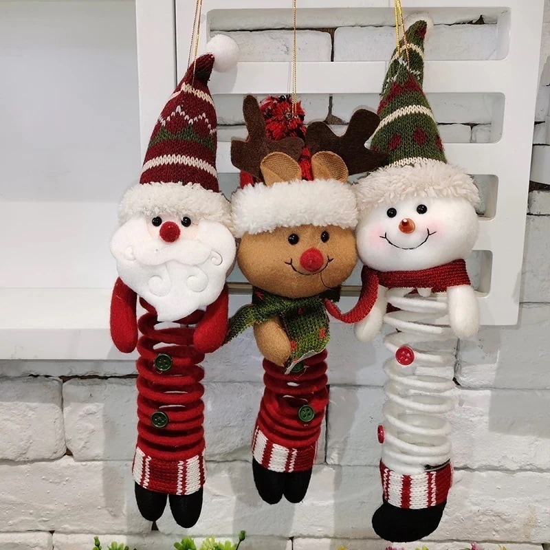 クリスマス商品サンタクロース雪だるまヘラジカペンダント装飾用品スイングスプリングフット人形人形ギフト