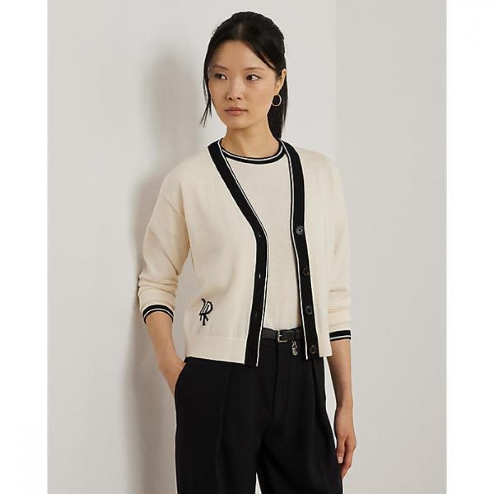 ローレンラルフローレンツートンコットンブレンドカーディガン (WMLRSWES6820762101)