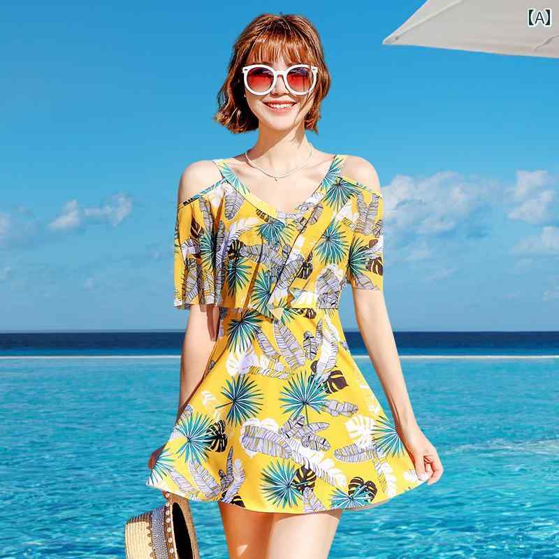 ワンピース 水着 大きいサイズ お腹周り カバー スリム見せ レディース 女性用 婦人用 スイムウェア 温泉 海 プール サマーレジャー レトロ ユニーク 夏