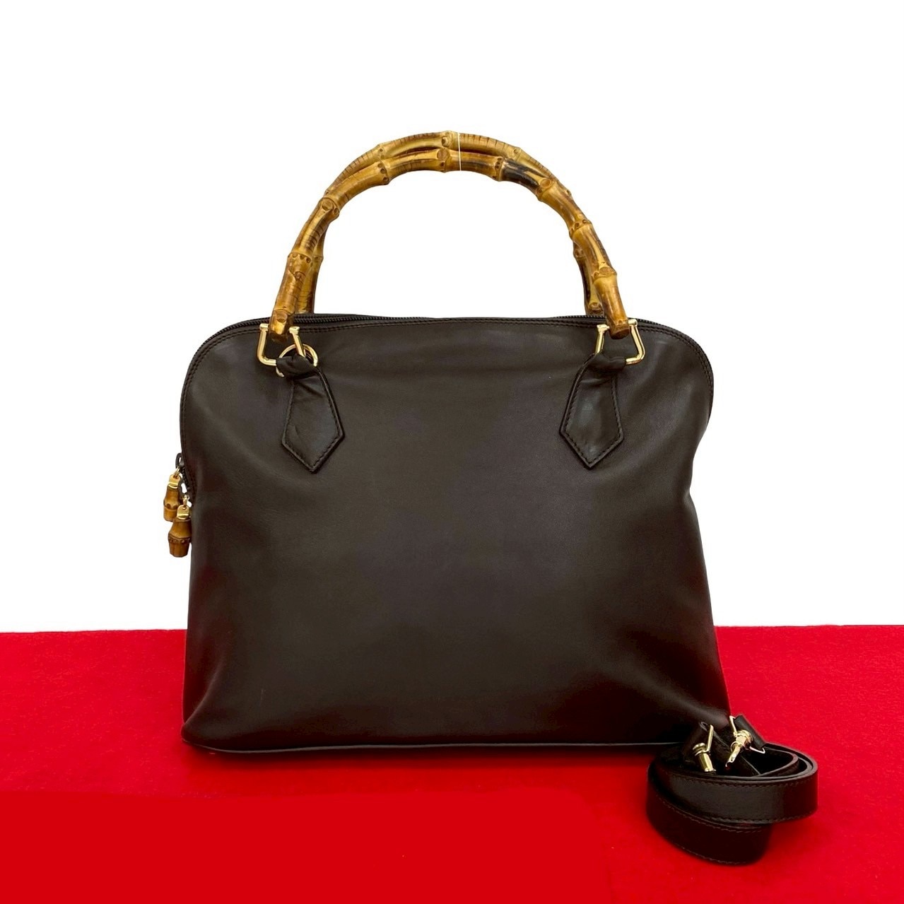 ヴィンテージ バンブーショルダーバッグ レザー バンブー ブラウン 28272 27,625円