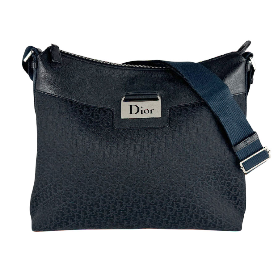 クリスチャンディオール Christian Dior ショルダーバッグ ナイロンキャンバス/レザー ブラック レディース z10116