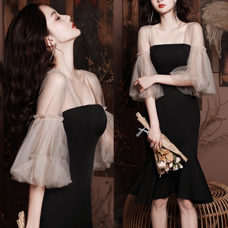 マーメイド チュールドッキング ドレス パーティードレス フォーマル 綺麗 レディース ドレス 成人式 お呼ばれ