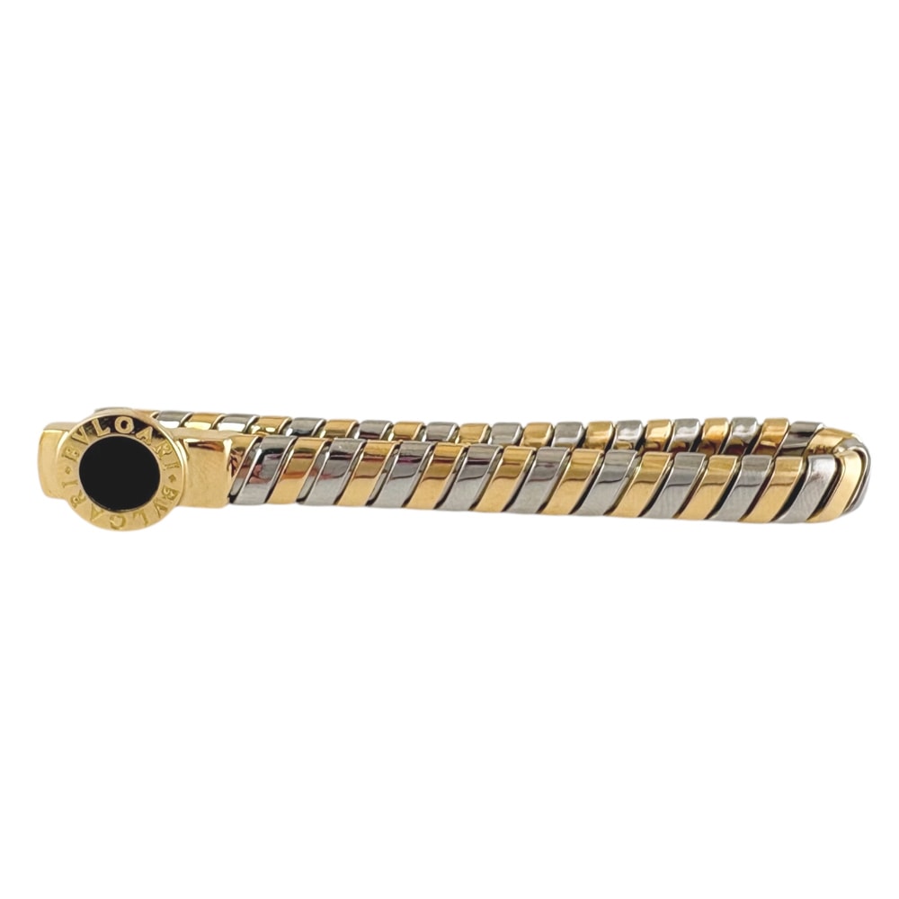 ブルガリ トゥボガス タイピン 18金 K18イエローゴールド オニキス BVLGARI 中古 美品