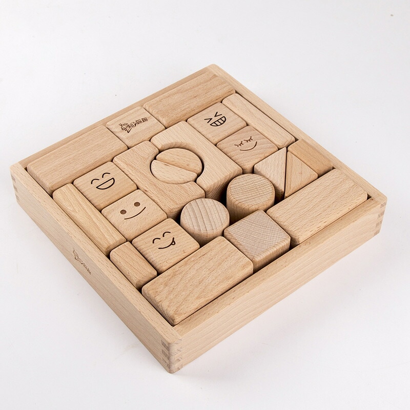 フタ付 積み木 出産祝い おもちゃ つみきセット 22P 木箱つき 木のおもちゃ 知育玩具 ギフト 舐めても安心