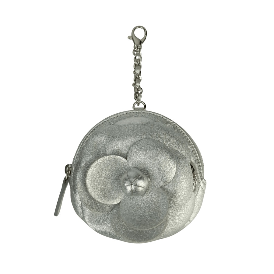 シャネル コインケース カメリア ジップ コインパース ラムスキン AP2125 小銭入れ マトラッセ キルティング シルバー ミニ財布 小さい コンパクト 人気 ブランド【本物保証】