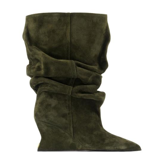 BALMAIN Women Boots HN1TA181LCTA 7FW khaki