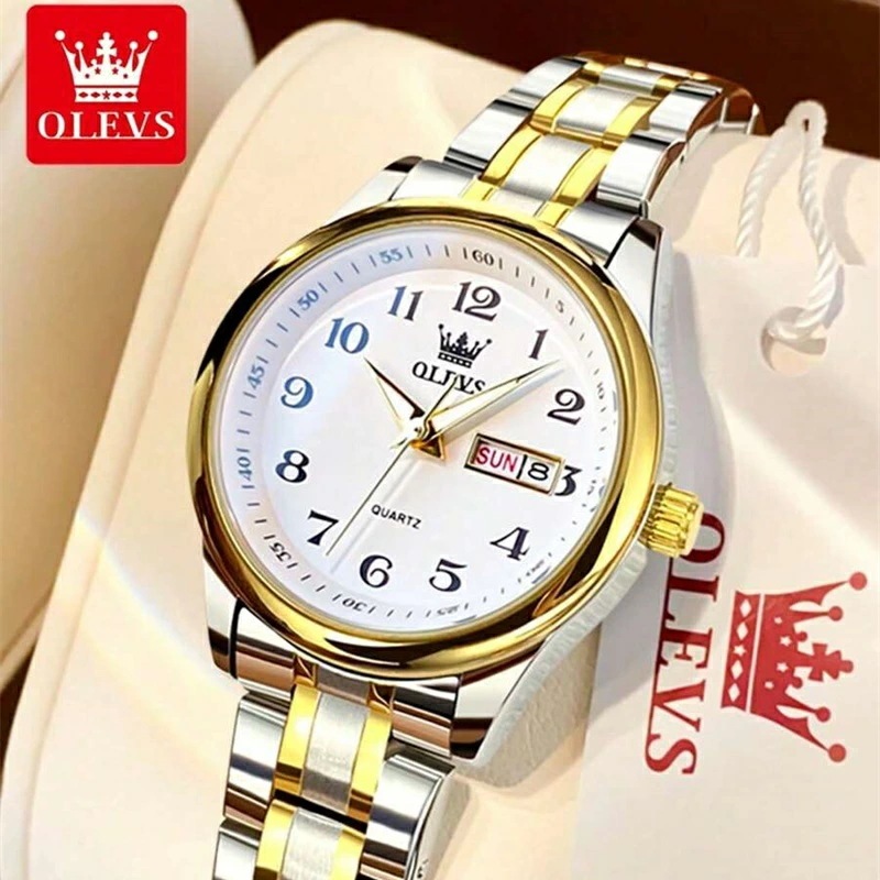 レディース腕時計ファッション・ラグジュアリークォーツステンレススチールナイトライト防水曜日・日付表示ドレスウォッチ