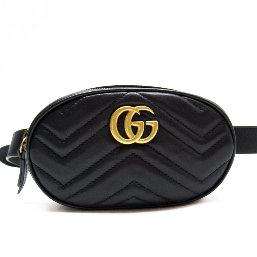 グッチ GUCCI ウエストバッグ ベルトバッグ GGマーモント レザー ブラック ゴールド ユニセックス 476434 w0479i 53,880円