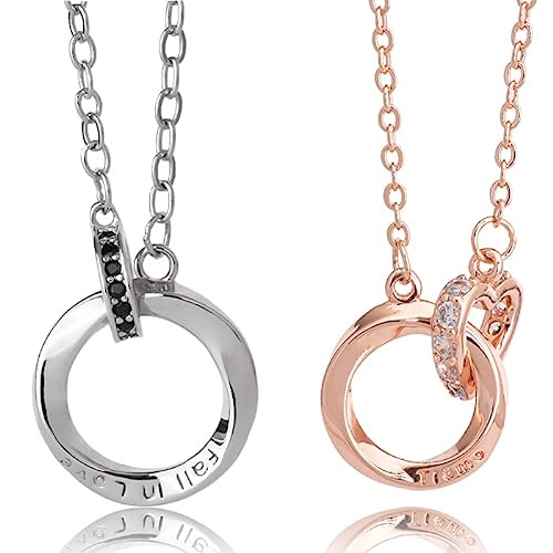 [felicitations] ペアネックレス カップル プレゼント ステンレス ジュエリー ネックレス メンズ レディース BR-J066 (MSB&LPW_ハート) (MSB&LPW)