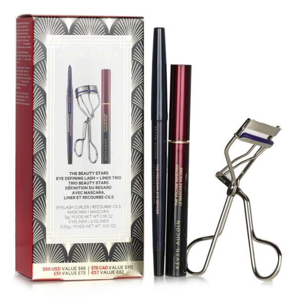 the beauty stars: eye defining lash + liner trio: 1x eyelash curler + 1x mascara + 1x eyeliner 3pcs