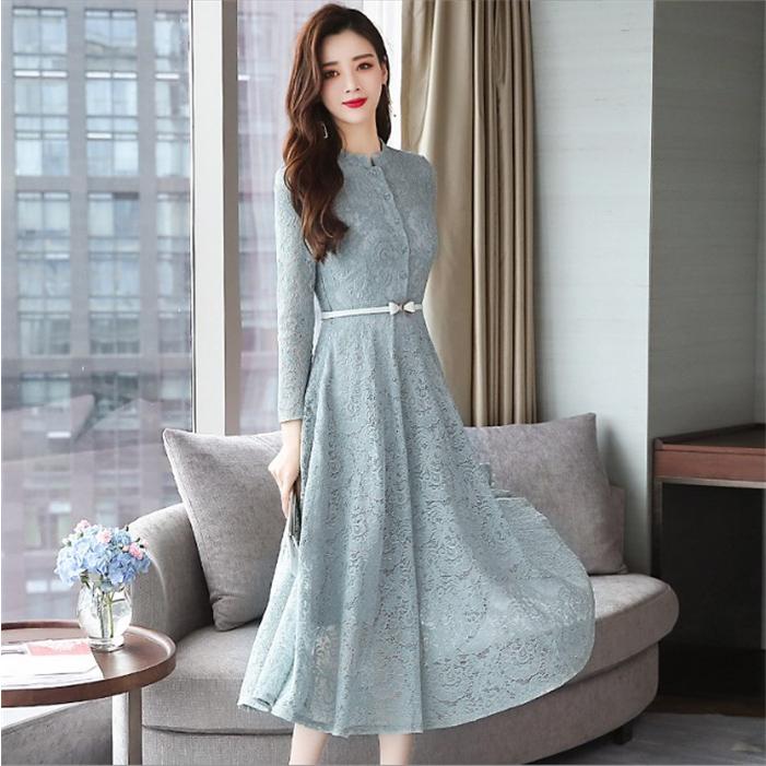 春春冬春春冬ワンピースレディースきれいめフォーマルワンピース結婚式ドレIスレースワンピース長袖Aラインワンピースパーティードレス上品ママワンピース203040